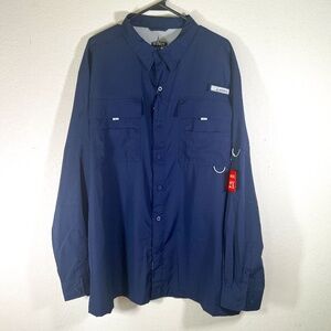 NWT Habit River Gorge UPF 40+ Deep Navy Blue Outdoor Fishing Shirt Men's 2XL